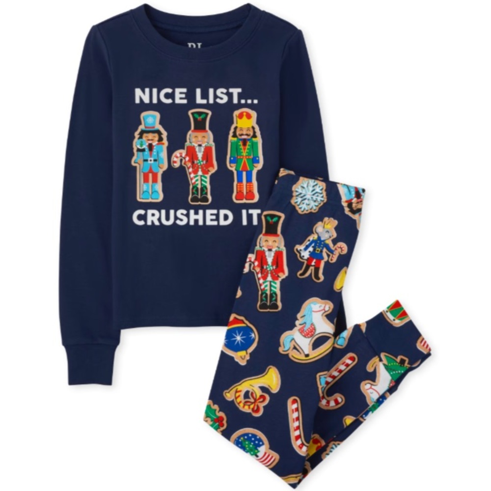 Unisex Kids Nutcracker Snug Fit Cotton Pajamas - Thunder Blue size 16